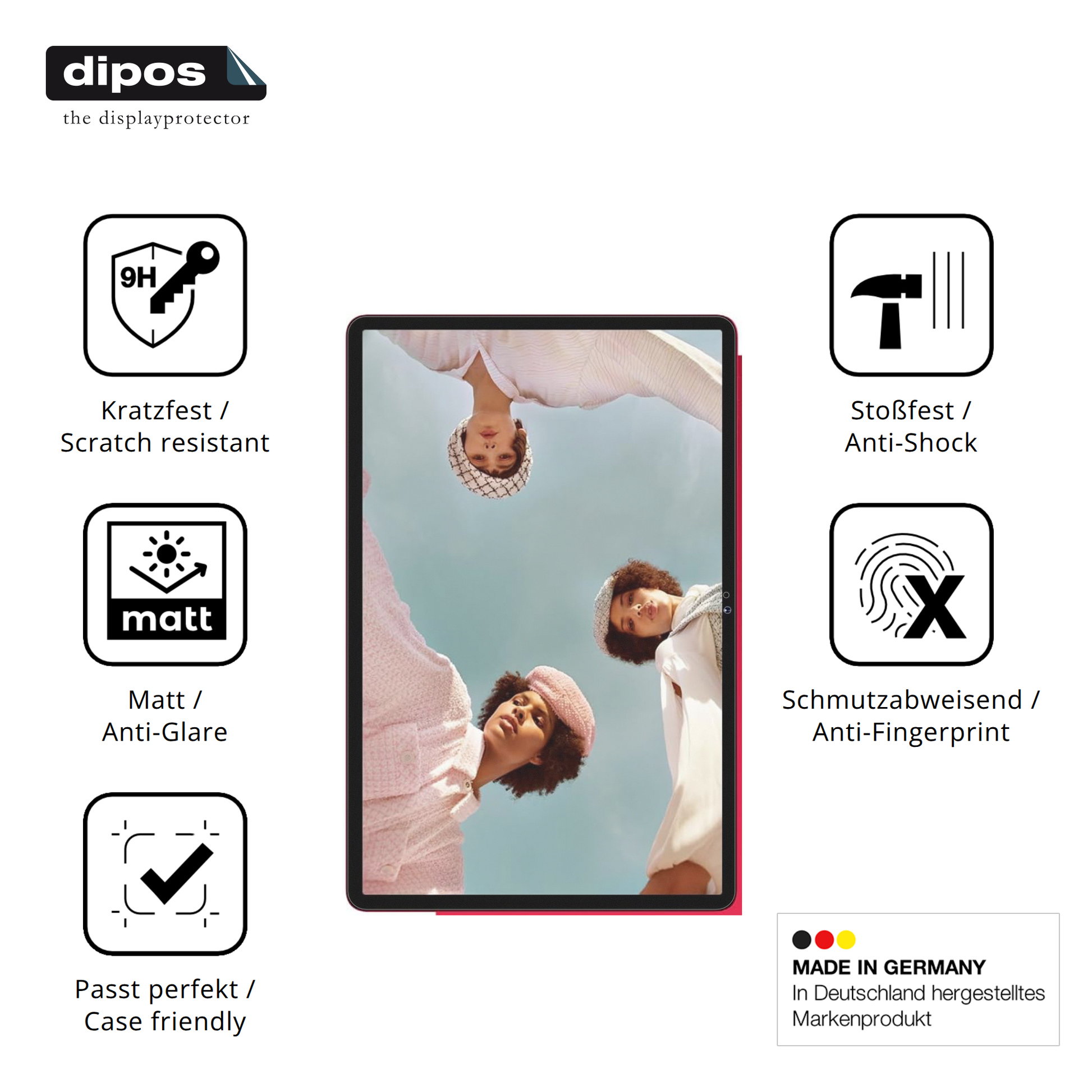 Displayschutz hergestellt in Deutschland, höchste Qualität made in Germany