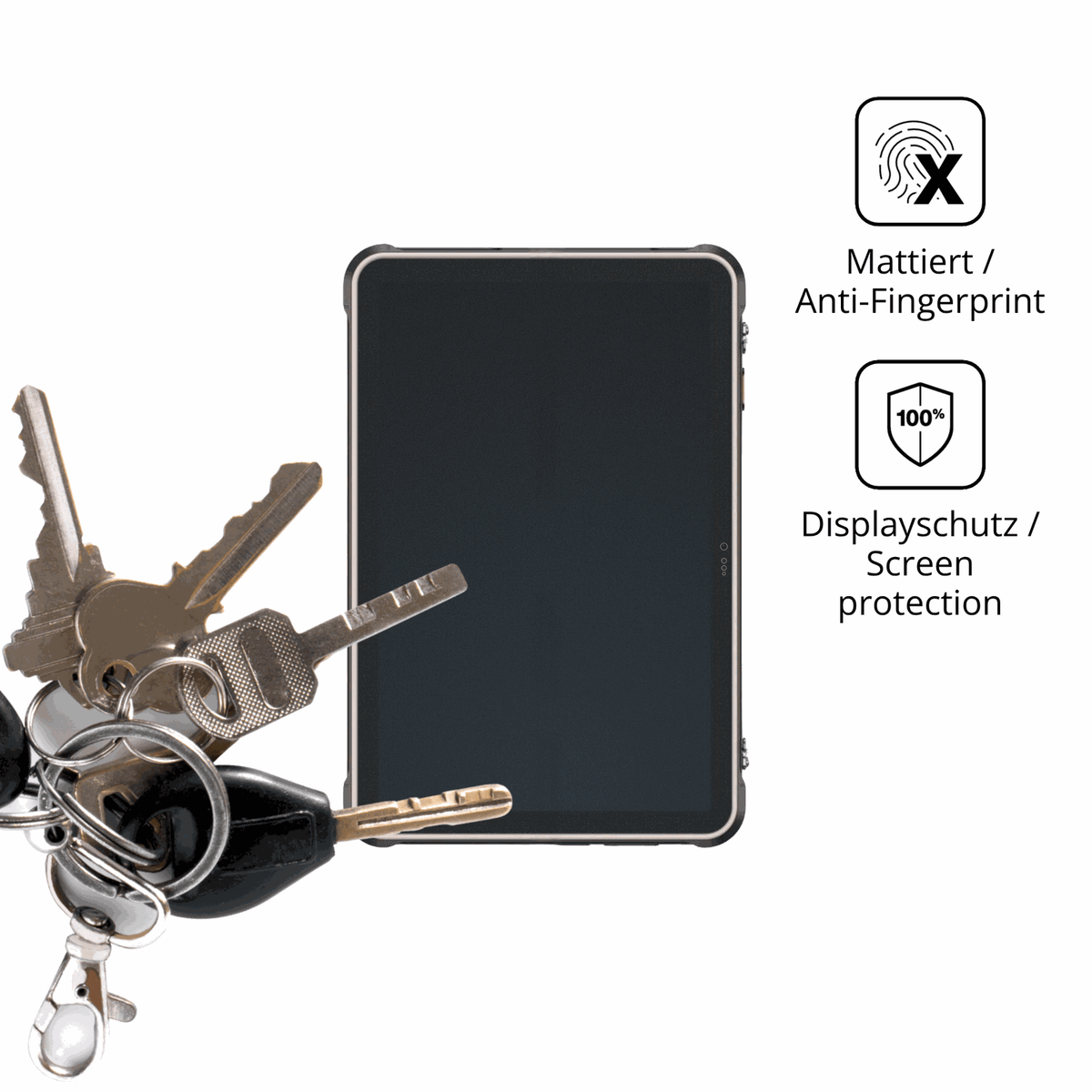 dipos Displayschutz f�r Ulefone RugKing Pad 2 Pro, mattierte Oberfl�che, Blickschutzfilter und perfekter Passform