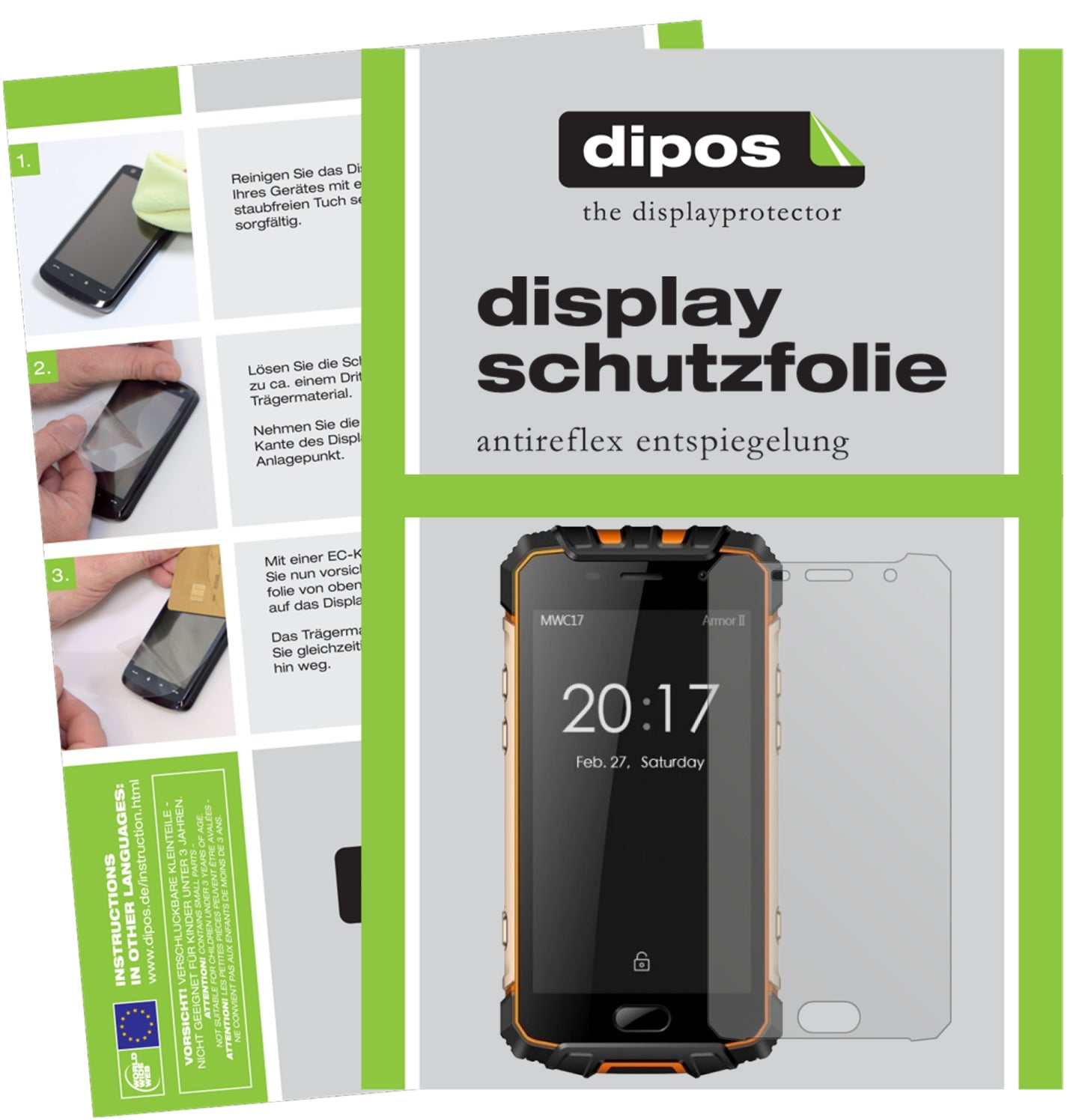 Mattes Panzerglas: Entspiegelte, dünne Folie, Fingerabdruckresistenz und Bildschirmschutz für Ulefone-Armor 2