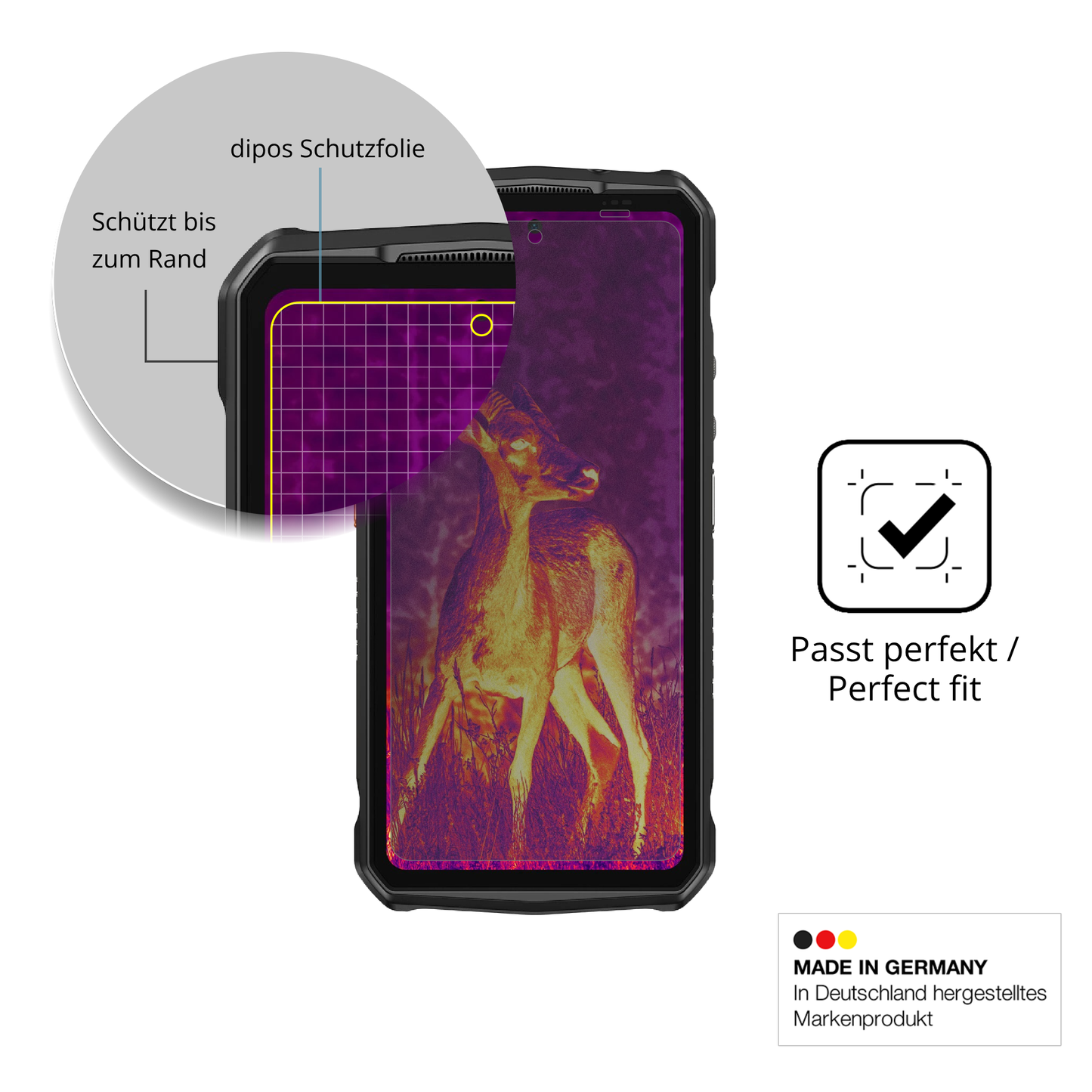 Blickschutzfolie für Ulefone Armor 29 Pro matt Schutzfolie Privacy