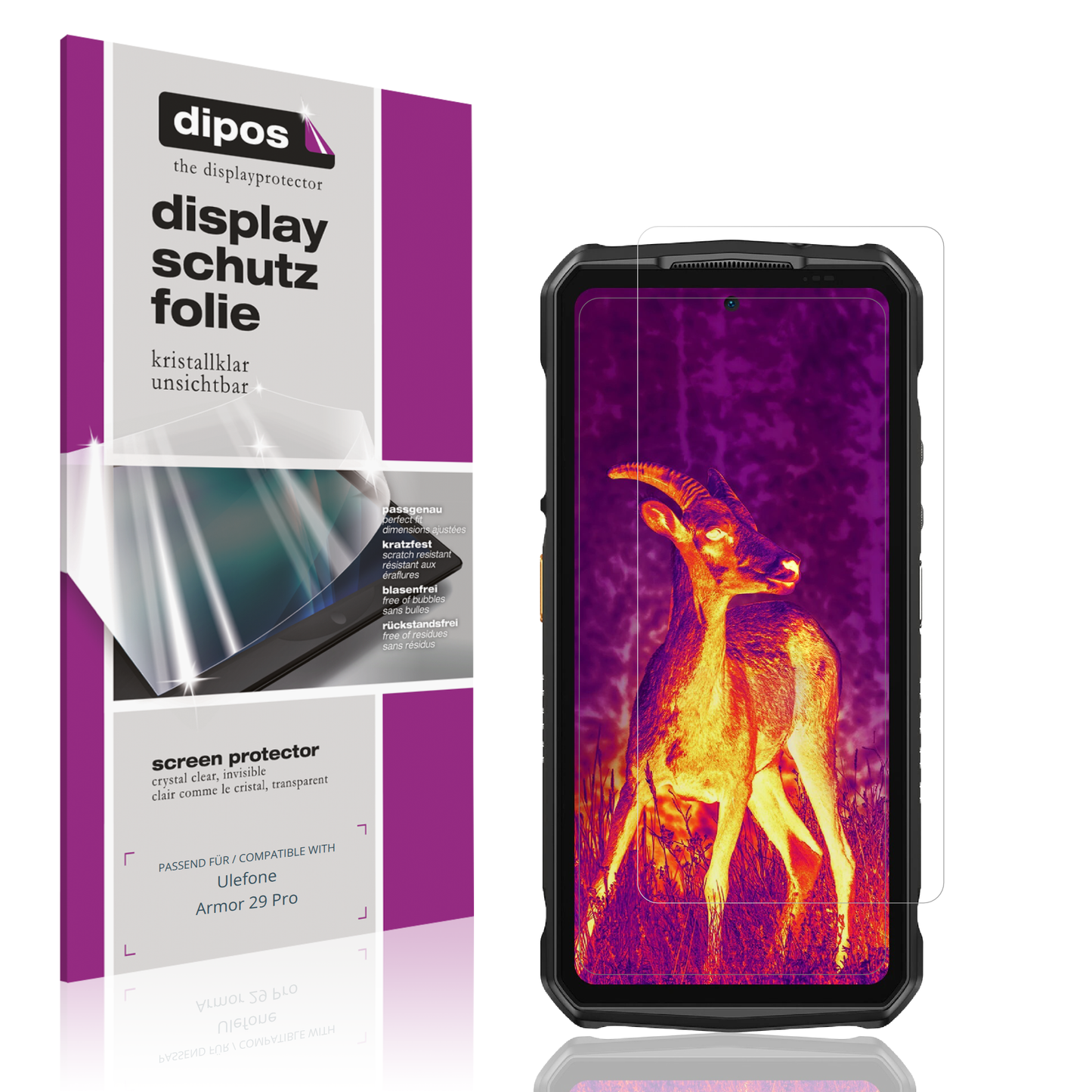 4x Schutzfolie klar für Ulefone Armor 29 Pro Display-Schutzfolie
