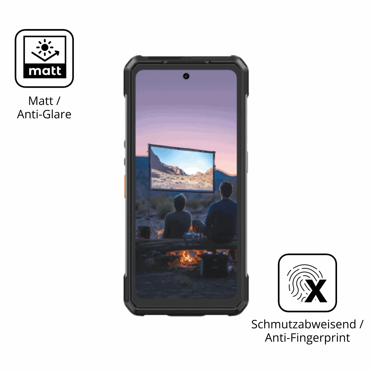 Dünne und entspiegelnde Folie passend zugeschnitten für Ulefone Armor 34 Plus
