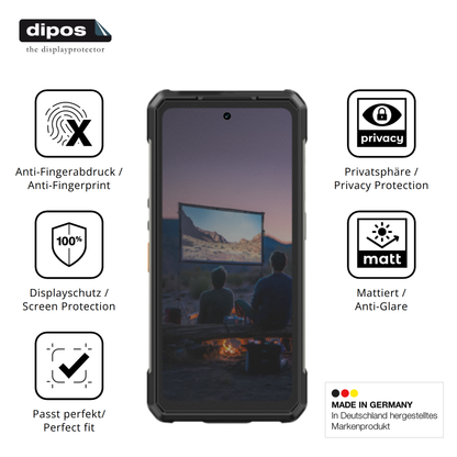 Privatsphäre-Schutz durch Sichtschutz-Folie passend zugeschnitten für Ulefone Armor 34 Plus