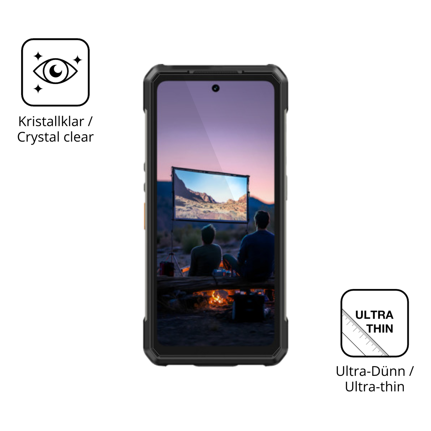Dünne und klare Folie passend zugeschnitten für Ulefone Armor 34 Plus