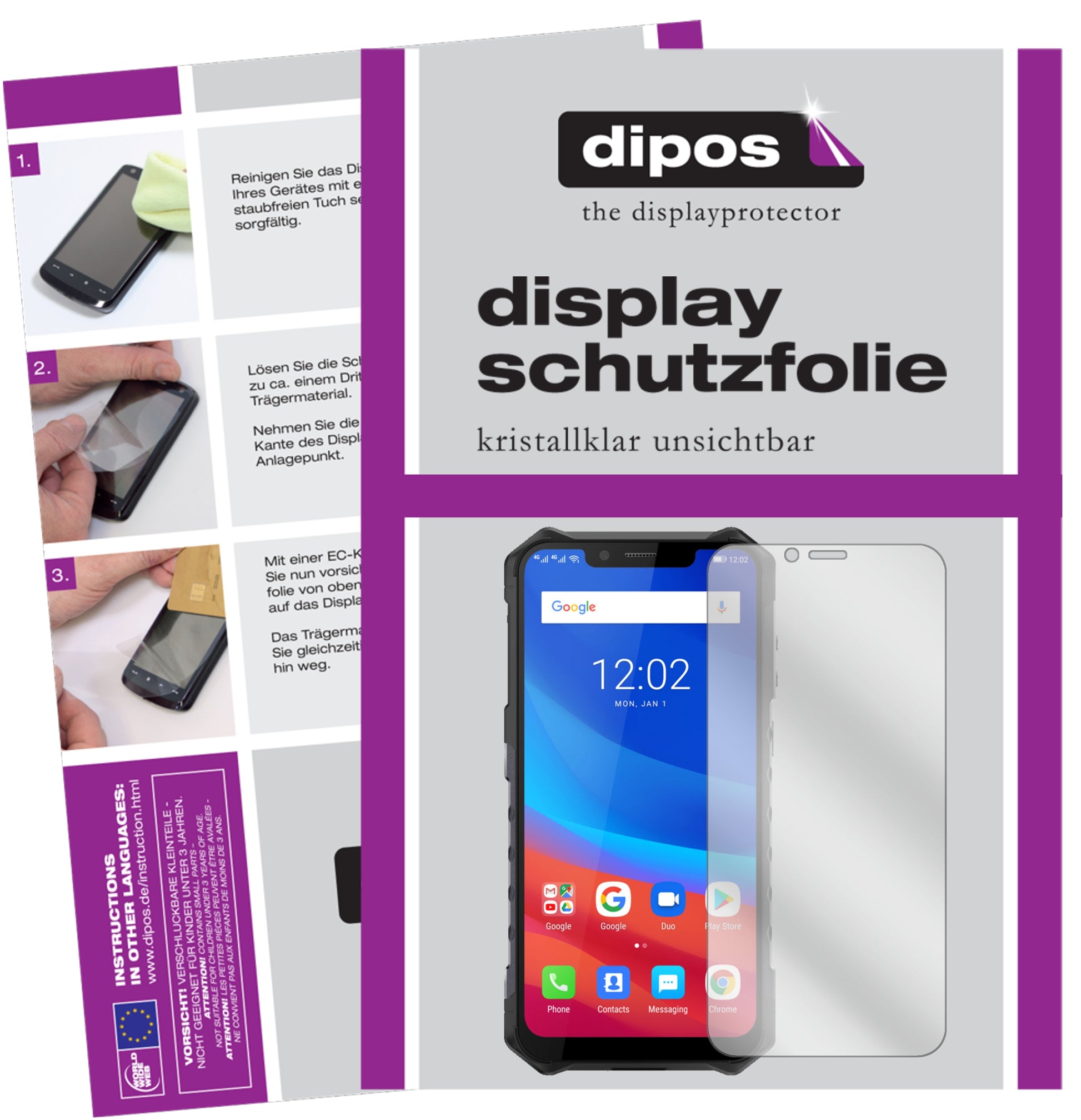 Kristallklare, dünne Schutzfolie: Kratzfest & passgenau für Ulefone-Armor 6