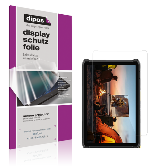 Klare Displayschutzfolie von dipos passend für ulefonearmor pad 5 ultra, präziser Zuschnitt und blasenfrei montiert