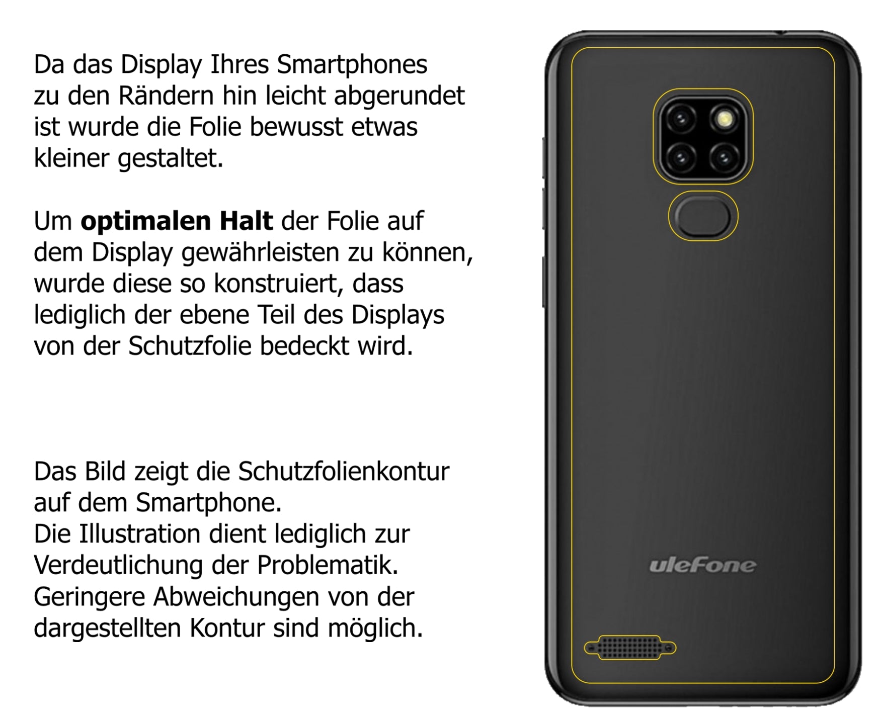 Dünne und klare Folie passend zugeschnitten für Ulefone Note 7P Rückseite