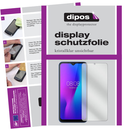 Klare Displayschutzfolie von dipos passend für Ulefone Power 6, präziser Zuschnitt und blasenfrei montiert
