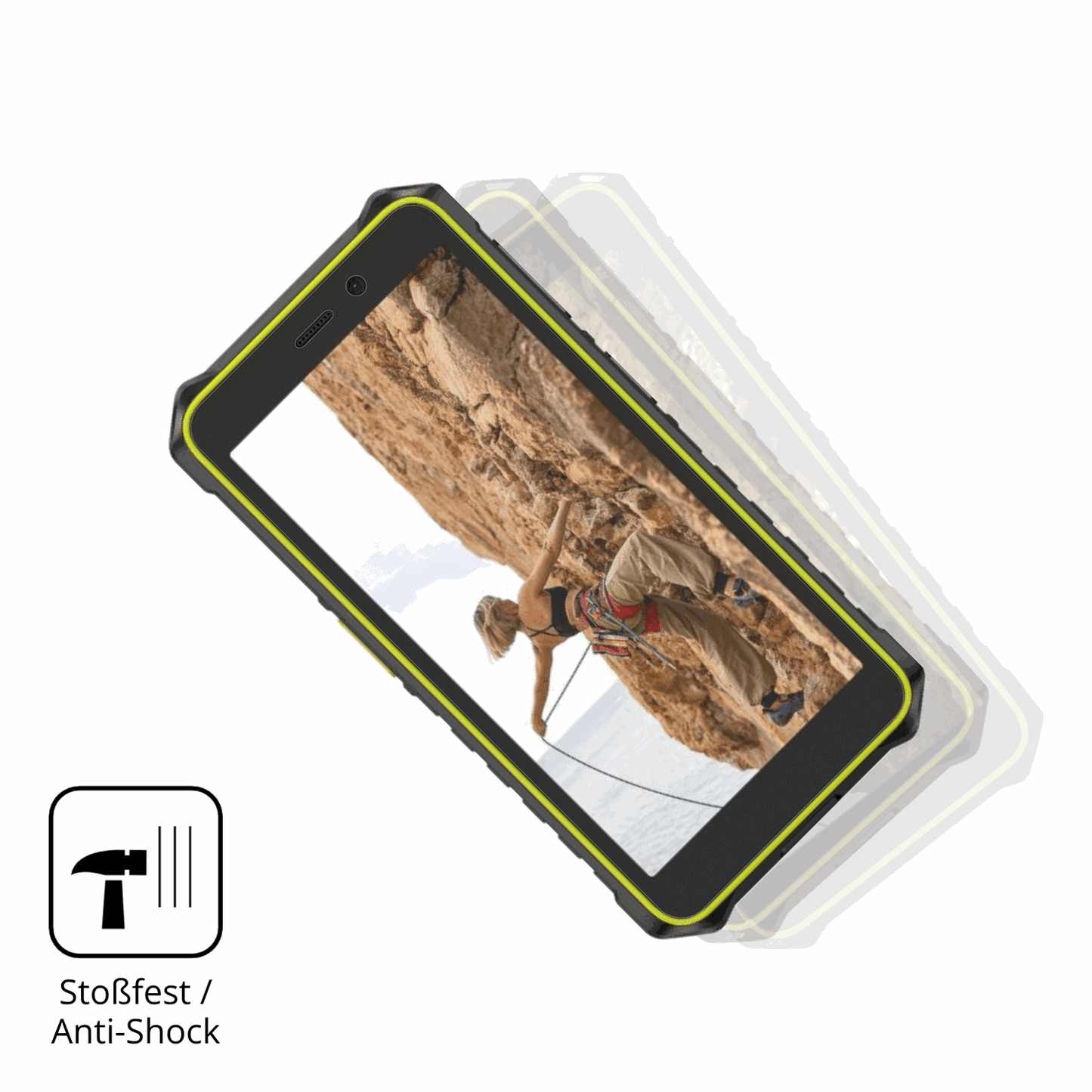 Schutz gegen Kratzer auf dem Ulefone RugKing 2 Pro Glas durch Schlüssel, Stöße gegen die Tischkante oder Stürze