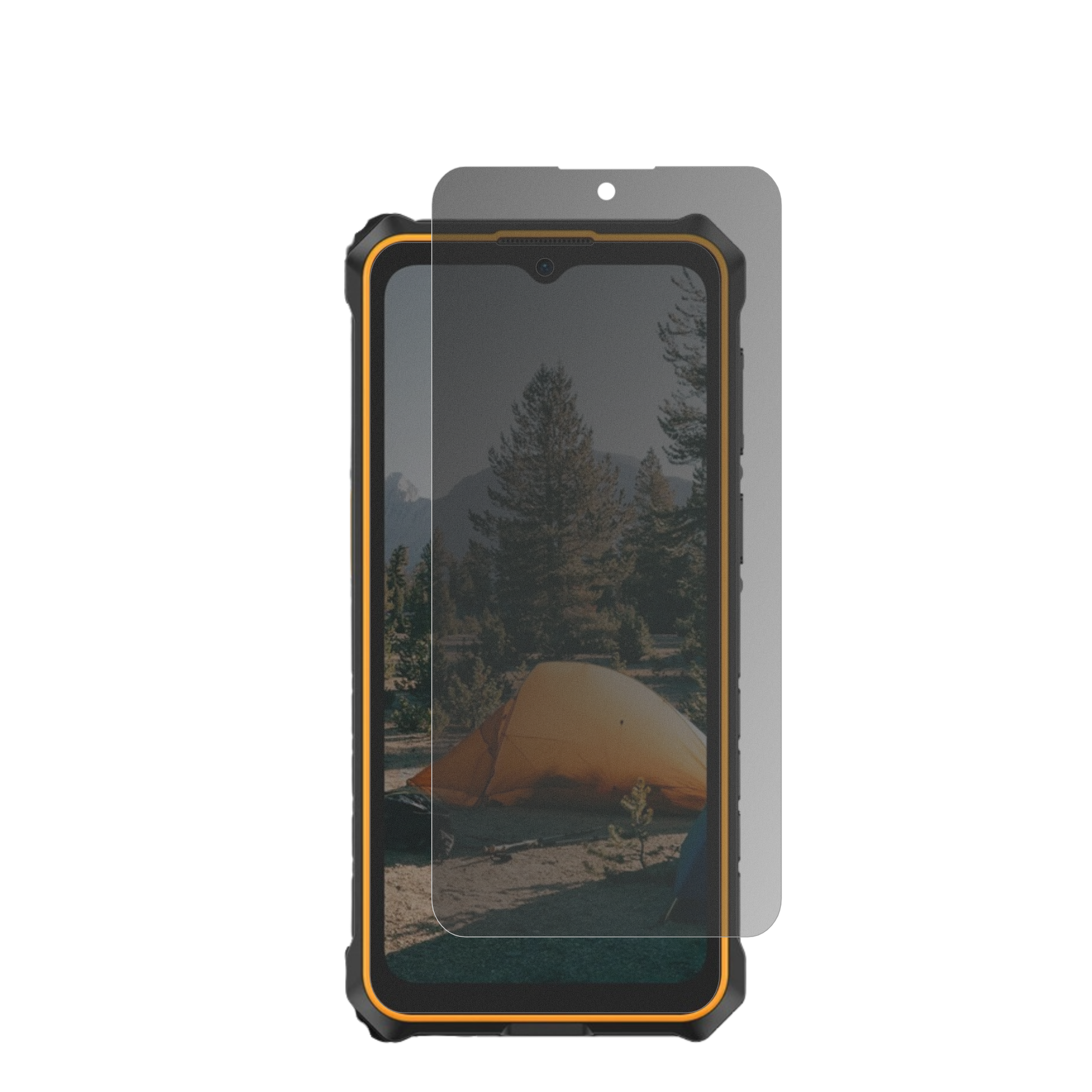 UlefoneRugKing 3 Pro mit aufgebrachtem dipos Displayschutz, der seitliche Einblicke blockiert