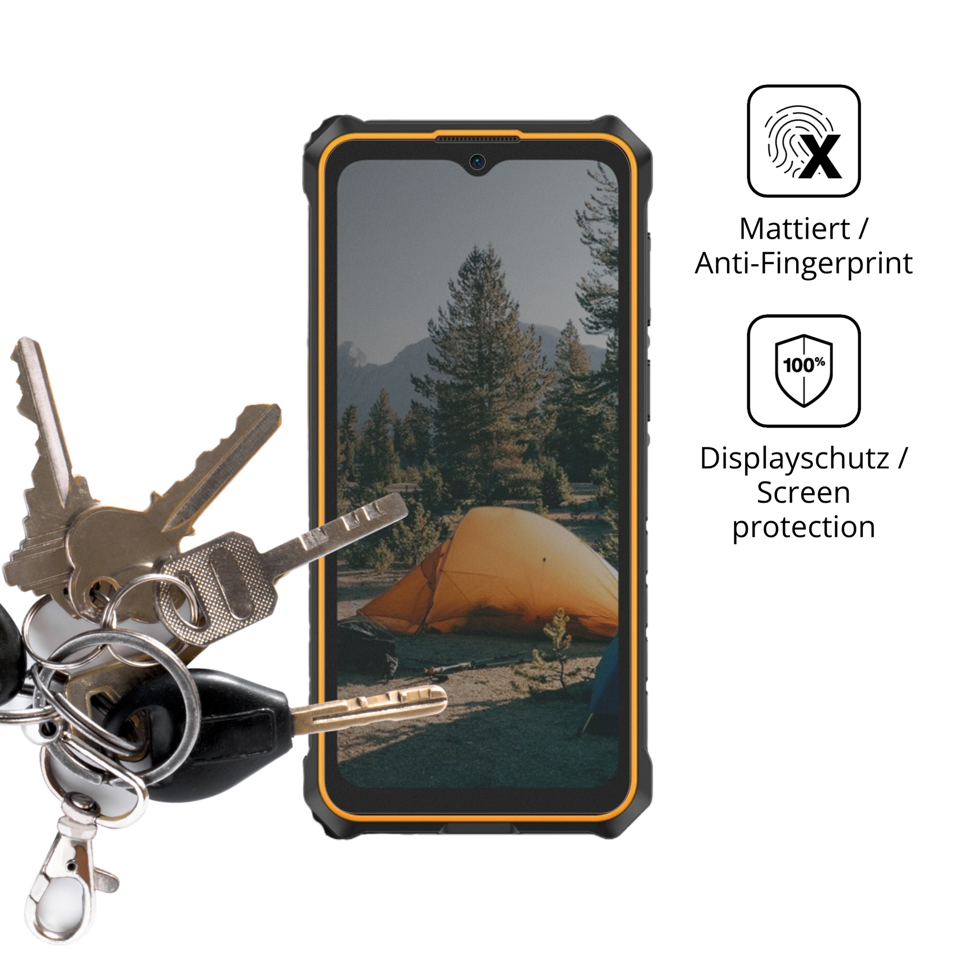 dipos Displayschutz für Ulefone RugKing 3 Pro, mattierte Oberfläche, Blickschutzfilter und perfekter Passform