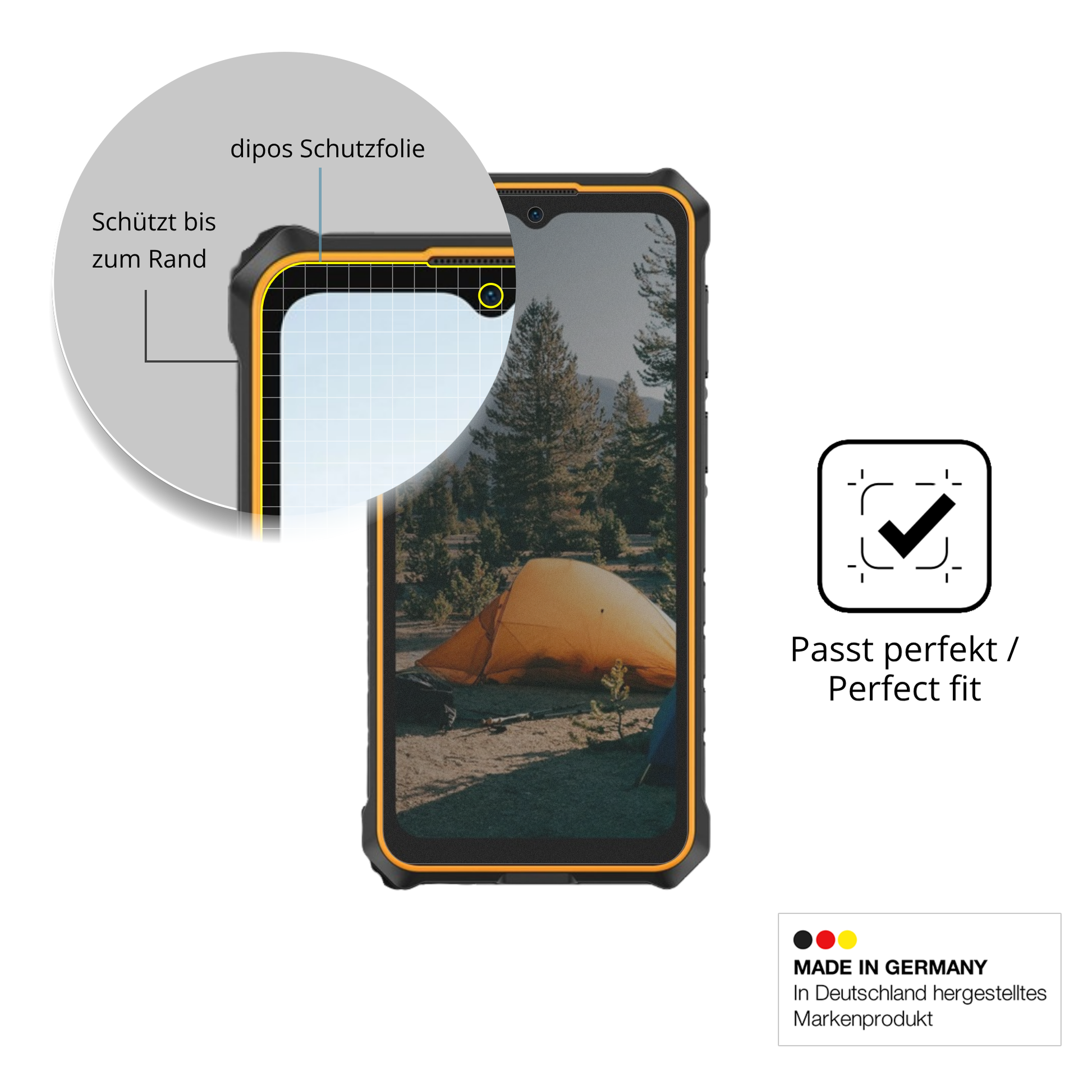 Schutz gegen Kratzer auf dem Ulefone RugKing 3 Pro Glas durch Schlüssel oder Ähnliches