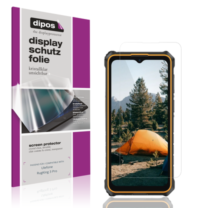 Klare Displayschutzfolie von dipos passend für Ulefone RugKing 3 Pro, präziser Zuschnitt und blasenfrei montiert