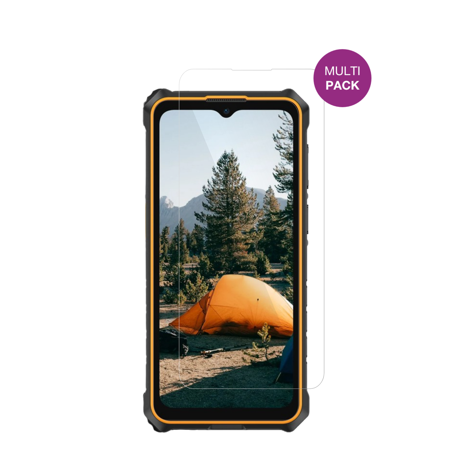 UlefoneRugKing 3 Pro mit aufgebrachter dipos Displayschutzfolie, glasklare Darstellung ohne Einschränkungen