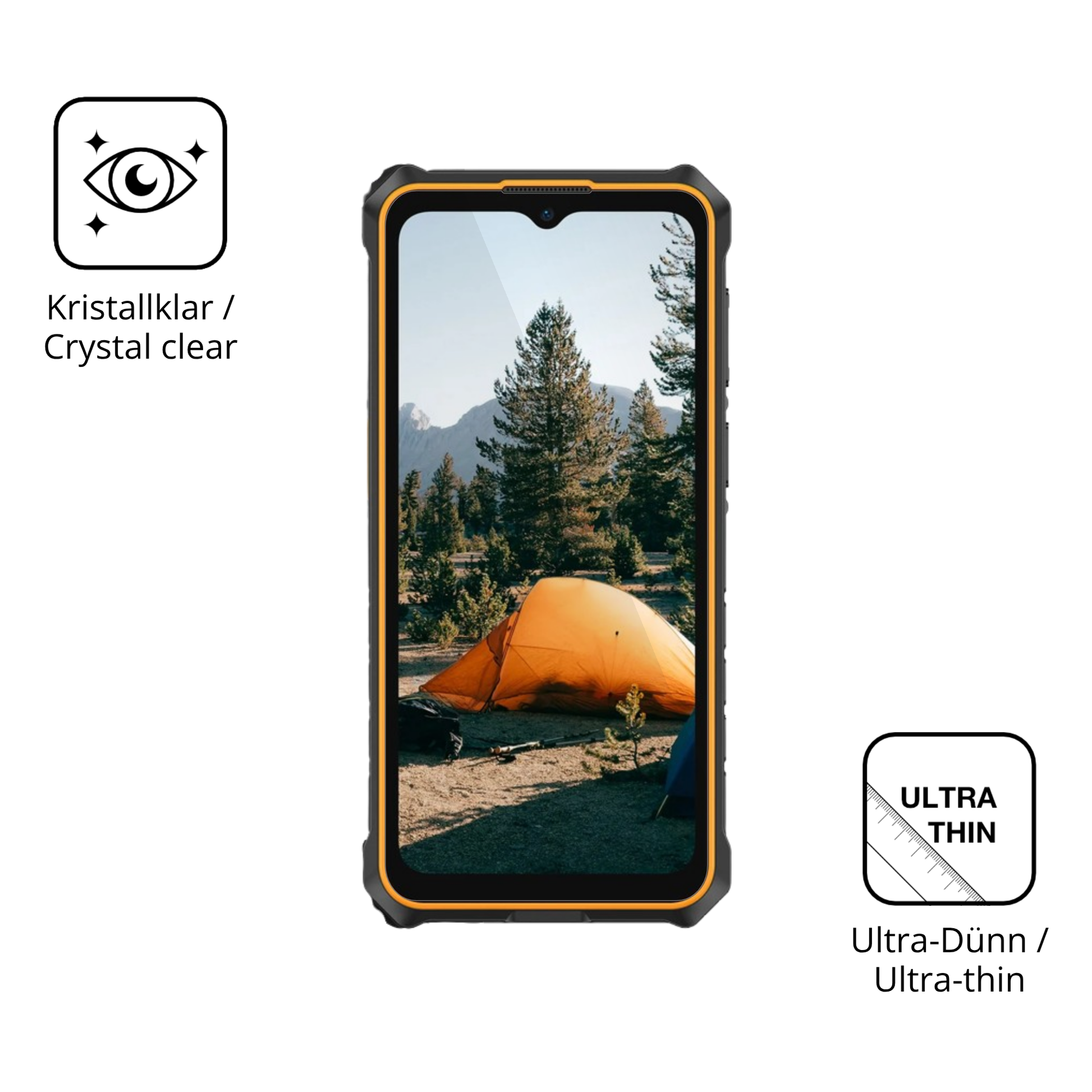 Dünne und klare Folie passend zugeschnitten für Ulefone RugKing 3 Pro
