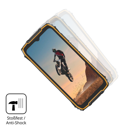 Schutz gegen Kratzer auf dem Ulefone RugKing 4 Pro Glas durch Schlüssel, Stöße gegen die Tischkante oder Stürze