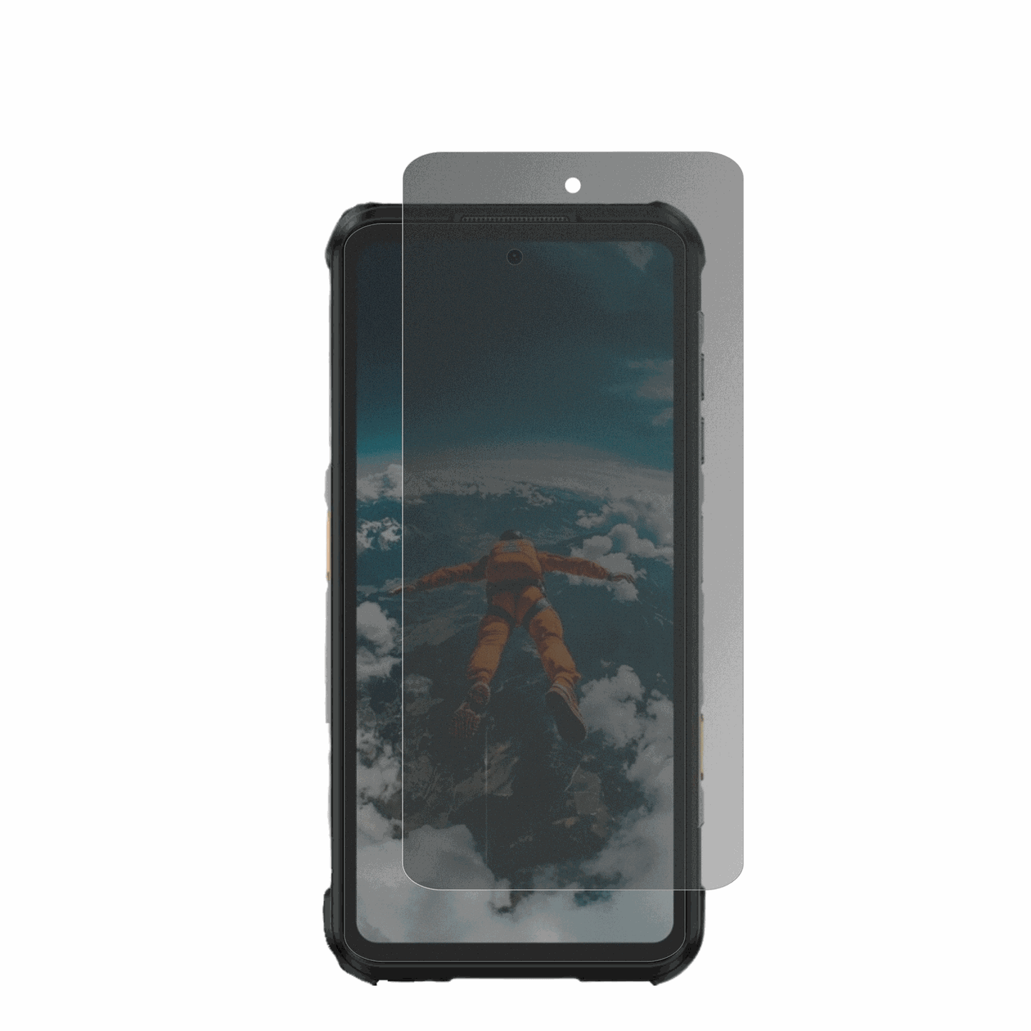UlefoneRugOne Xever 7 Pro mit aufgebrachtem dipos Displayschutz, der seitliche Einblicke blockiert