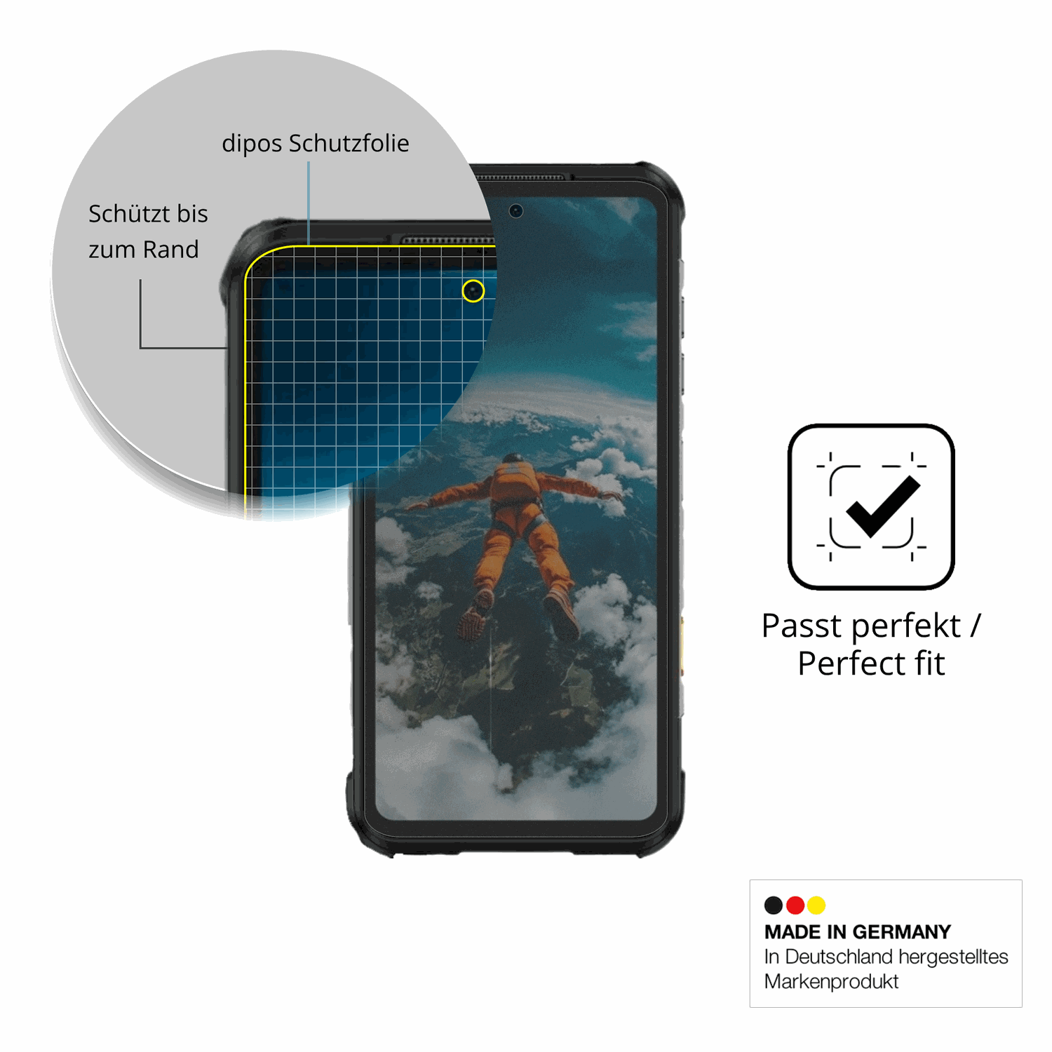 Schutz gegen Kratzer auf dem Ulefone RugOne Xever 7 Pro Glas durch Schlüssel oder Ähnliches