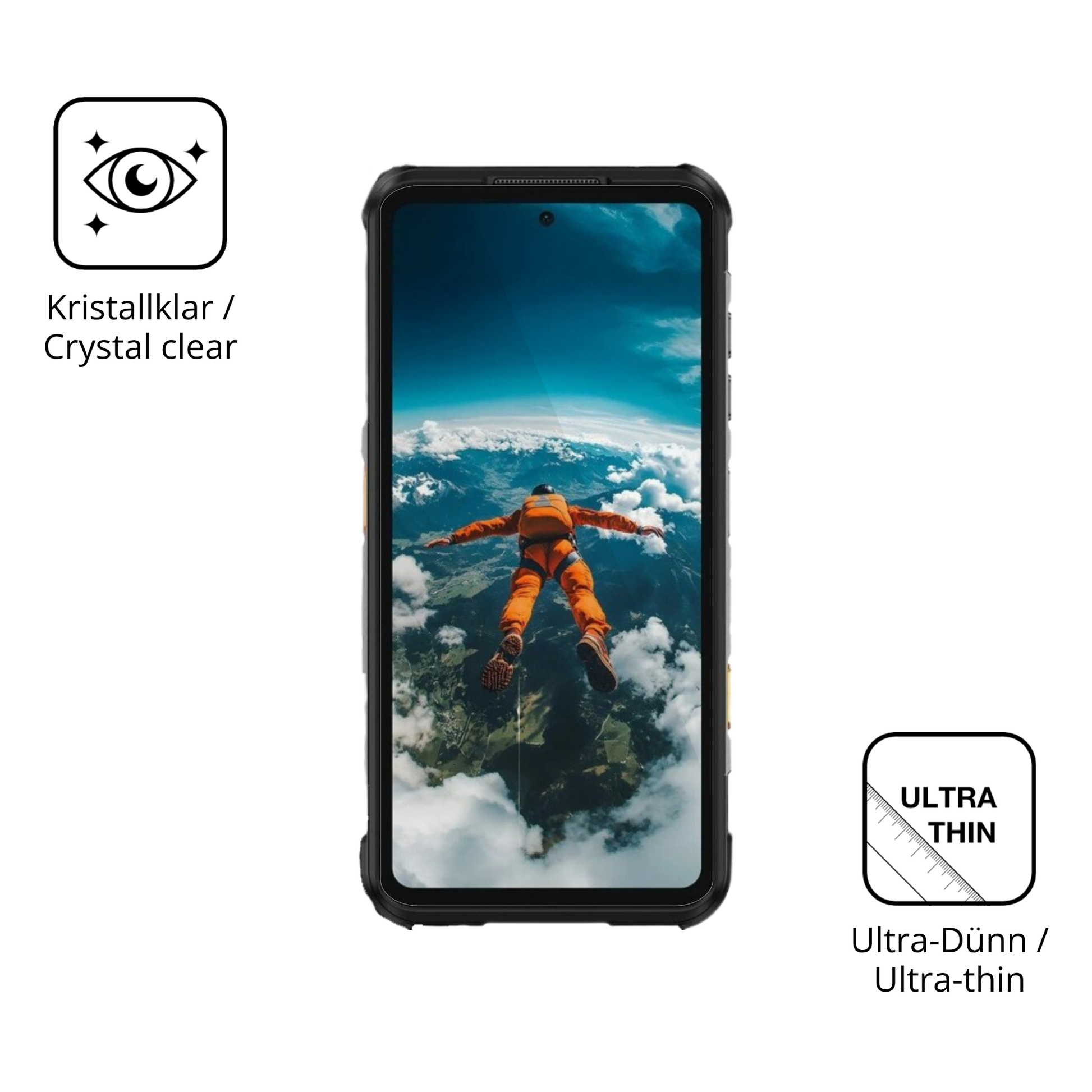 Dünne und klare Folie passend zugeschnitten für Ulefone RugOne Xever 7 Pro