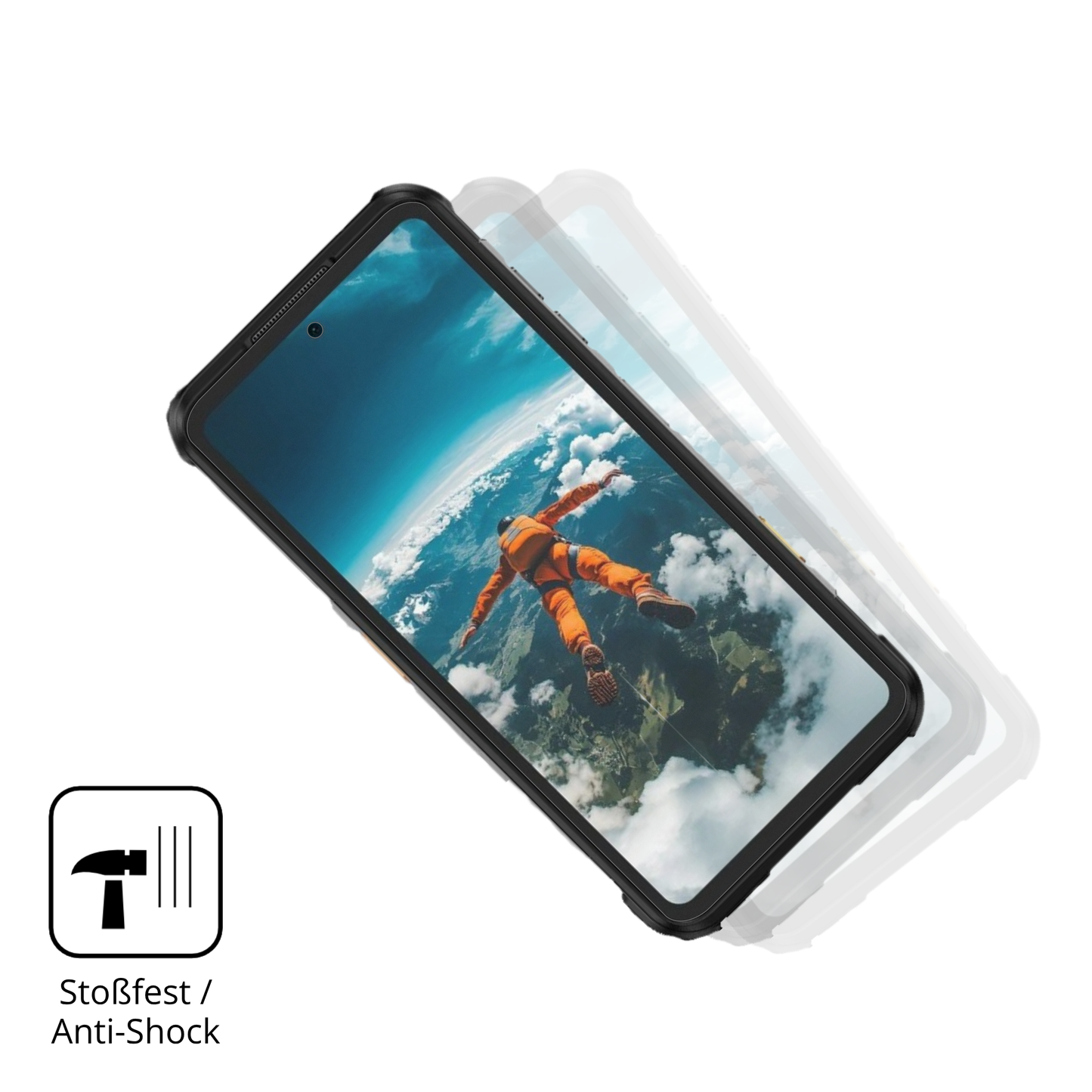 Schutz gegen Kratzer auf dem Ulefone RugOne Xever 7 Pro Glas durch Schlüssel, Stöße gegen die Tischkante oder Stürze