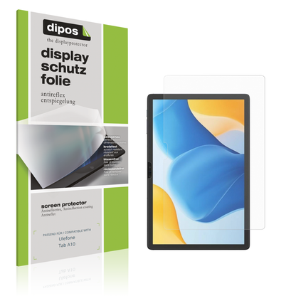 Matte Displayschutzfolie von dipos passend für ulefonetab a10, präziser Zuschnitt und blasenfrei montiert