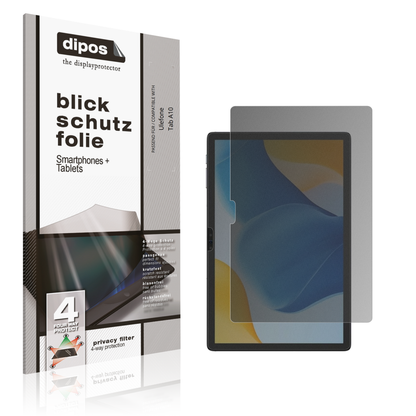 Blickschutzfolie von dipos passend für ulefonetab a10, präziser Zuschnitt und blasenfrei montiert