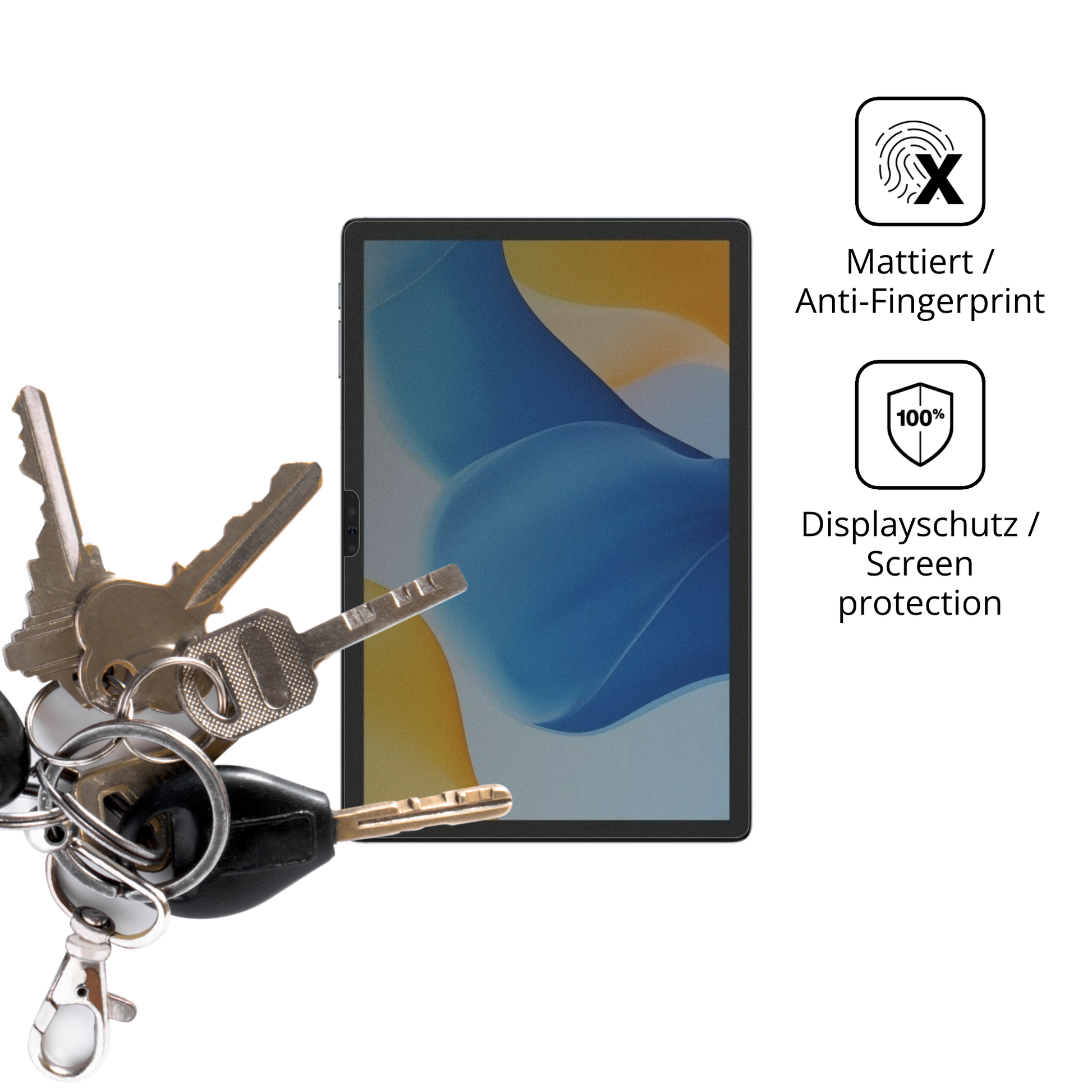 dipos Displayschutz für ulefonetab a10, mattierte Oberfläche, Blickschutzfilter und perfekter Passform