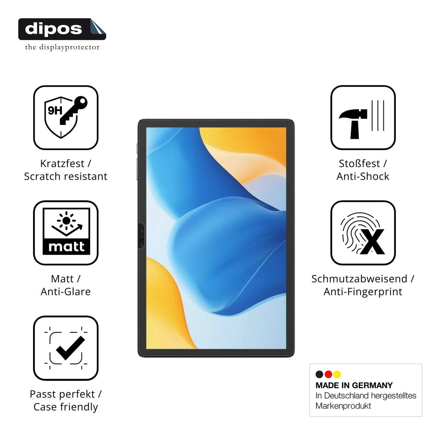 Displayschutz hergestellt in Deutschland, höchste Qualität made in Germany