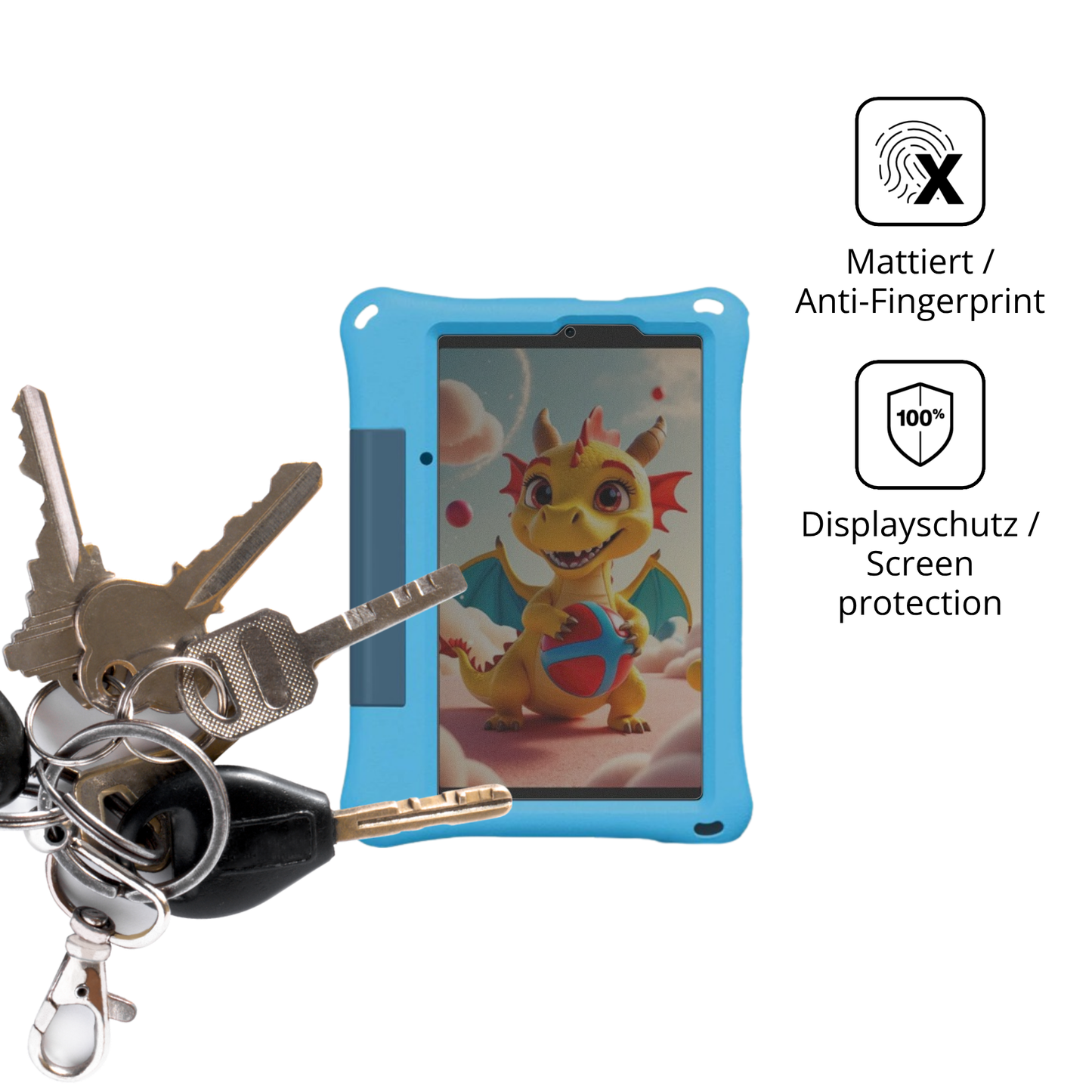 dipos Displayschutz für ulefonetab a9 pro kids, mattierte Oberfläche, Blickschutzfilter und perfekter Passform