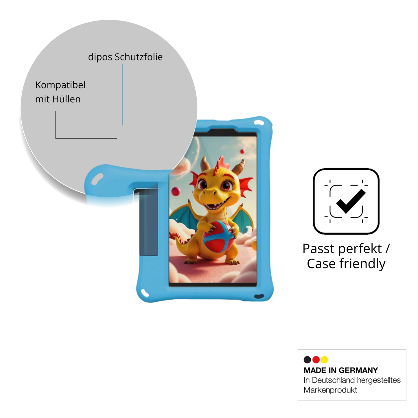 Schutzfolie mit optimaler Passform, zur Verwendung mit Hüllen geeignet