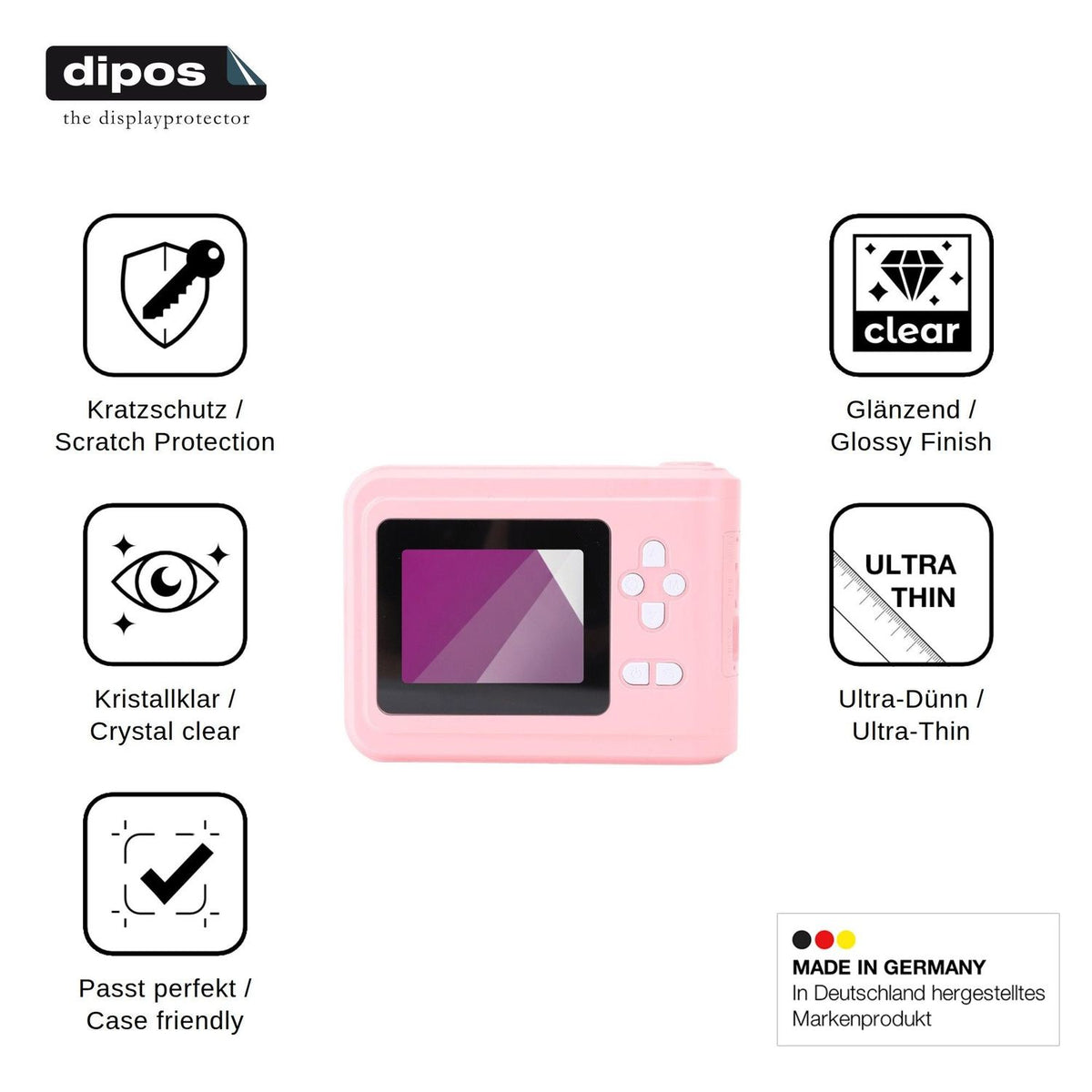 4x Screen Protector for Akozon Compact HD Protection Crystal Clear dipos