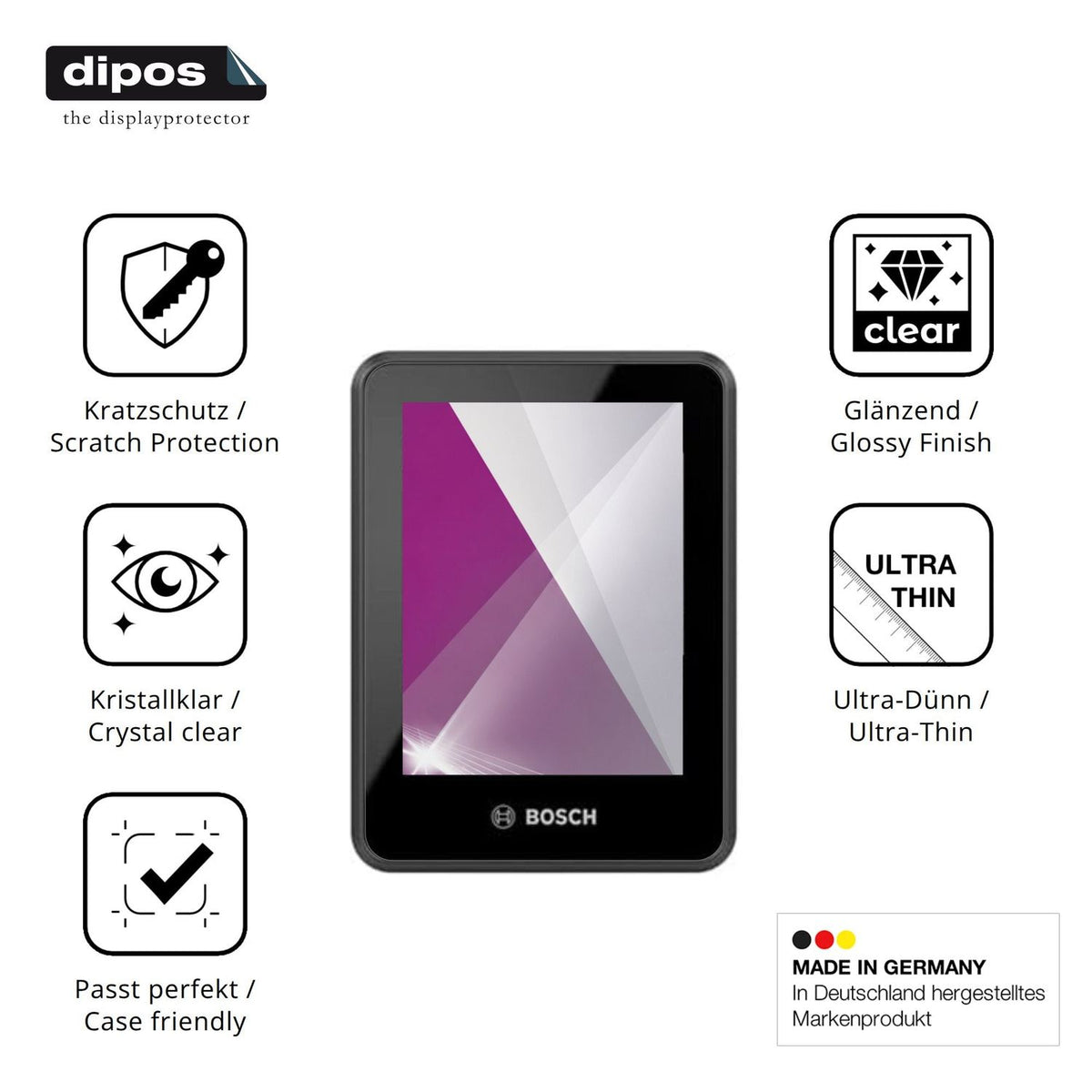 Displayschutz hergestellt in Deutschland, höchste Qualität made in Germany