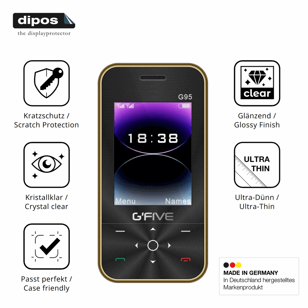Displayschutz hergestellt in Deutschland, höchste Qualität made in Germany