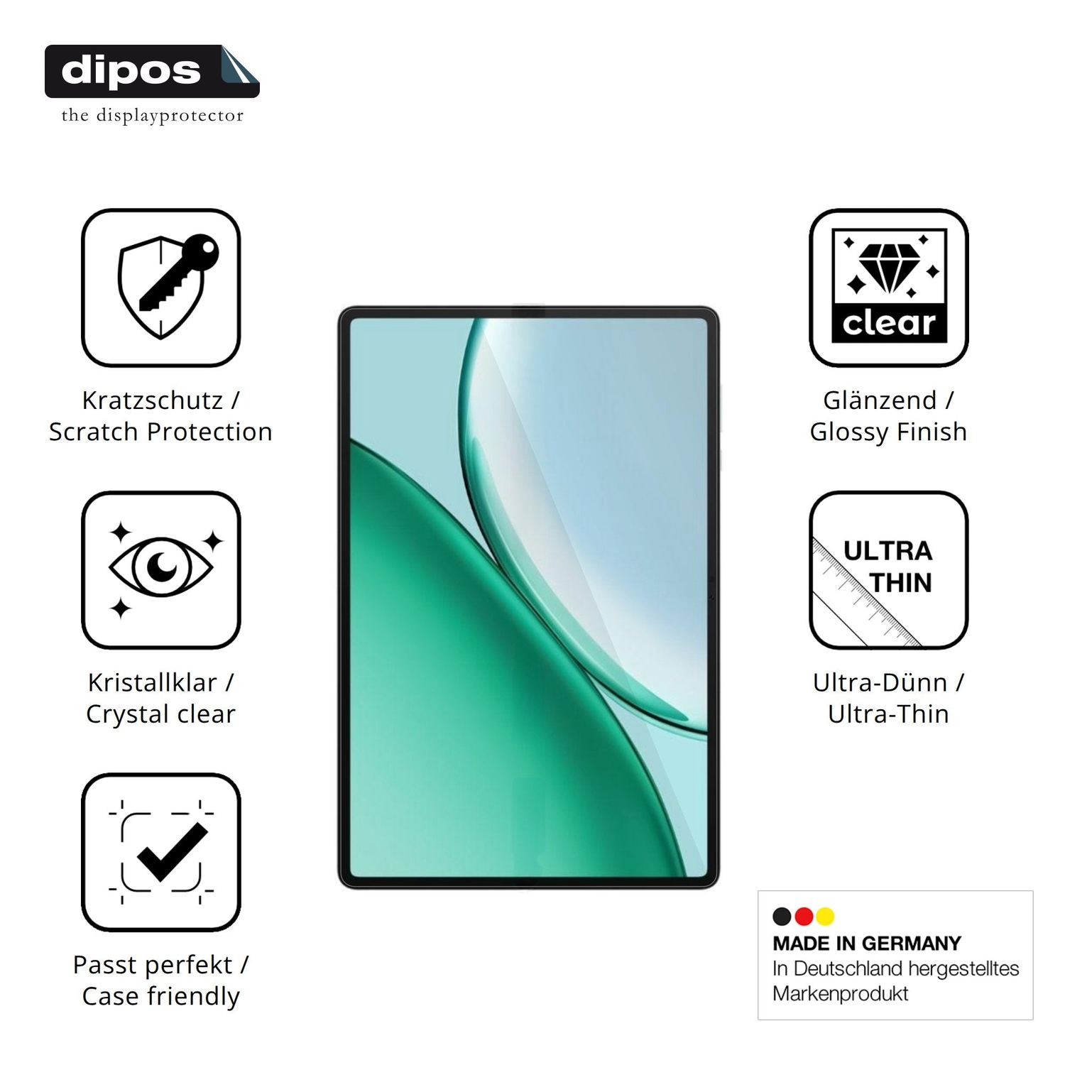 Displayschutz hergestellt in Deutschland, höchste Qualität made in Germany
