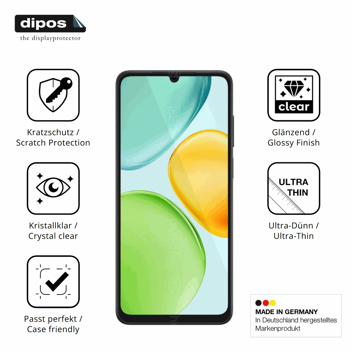 Displayschutz hergestellt in Deutschland, höchste Qualität made in Germany