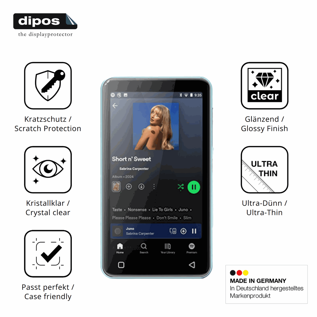 Displayschutz hergestellt in Deutschland, höchste Qualität made in Germany