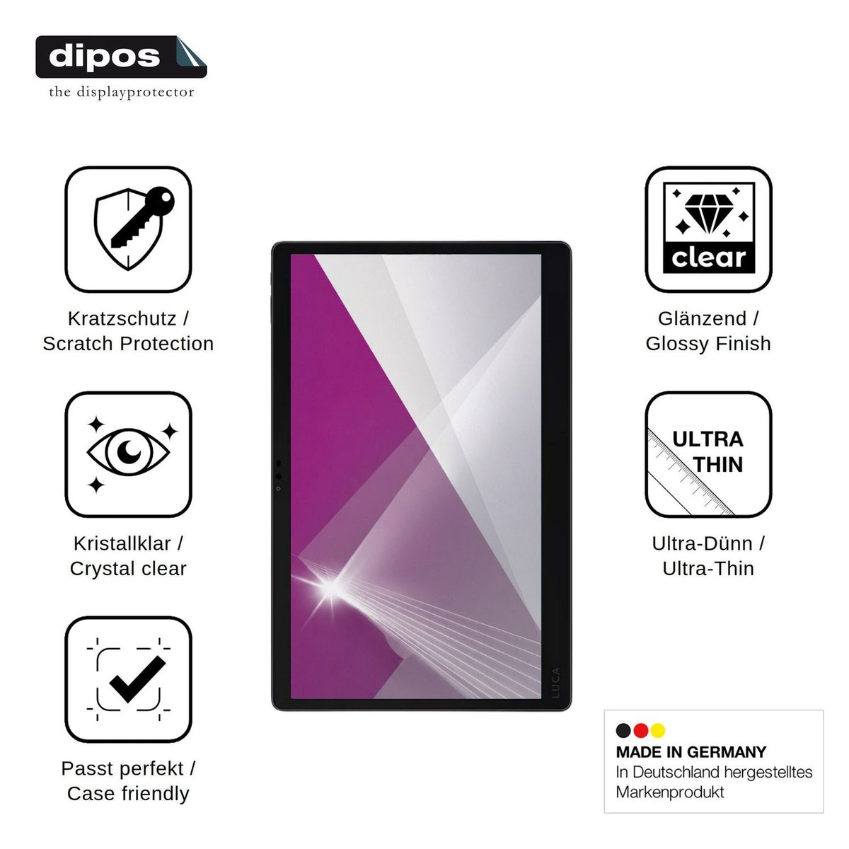 2x Screen Protector for Iris Ohyama Luca TM15F1Q74-V1H Protection Crystal Clear dipos