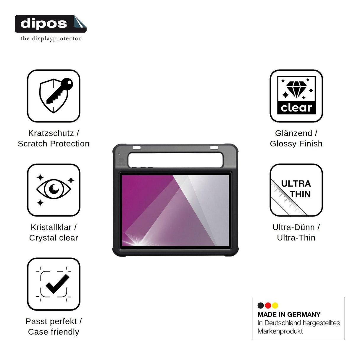 2x Screen Protector for Jabbla Vibe 12 Plus Protection Crystal Clear dipos