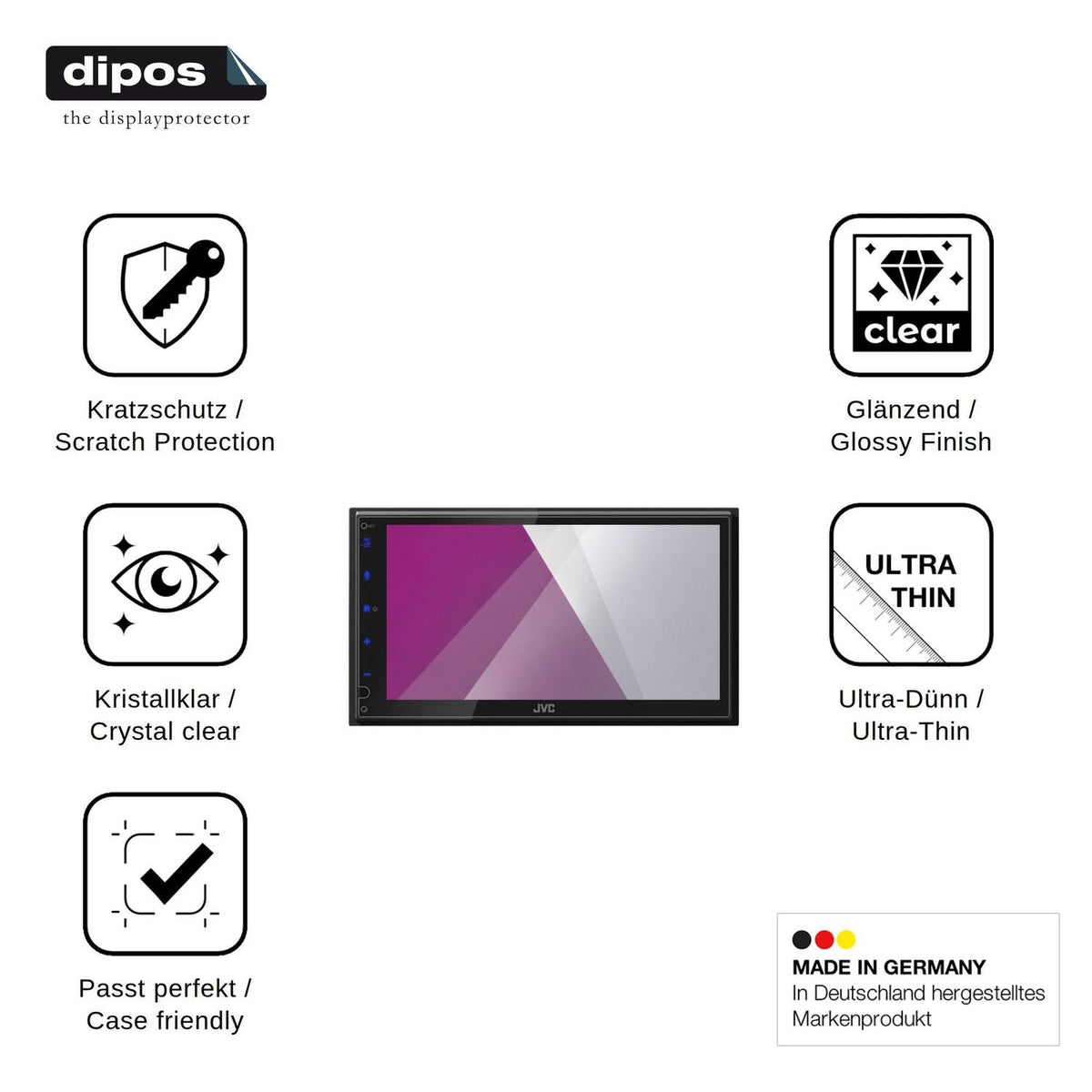 2x Screen Protector for JVC KW-M593BT Protection Crystal Clear dipos