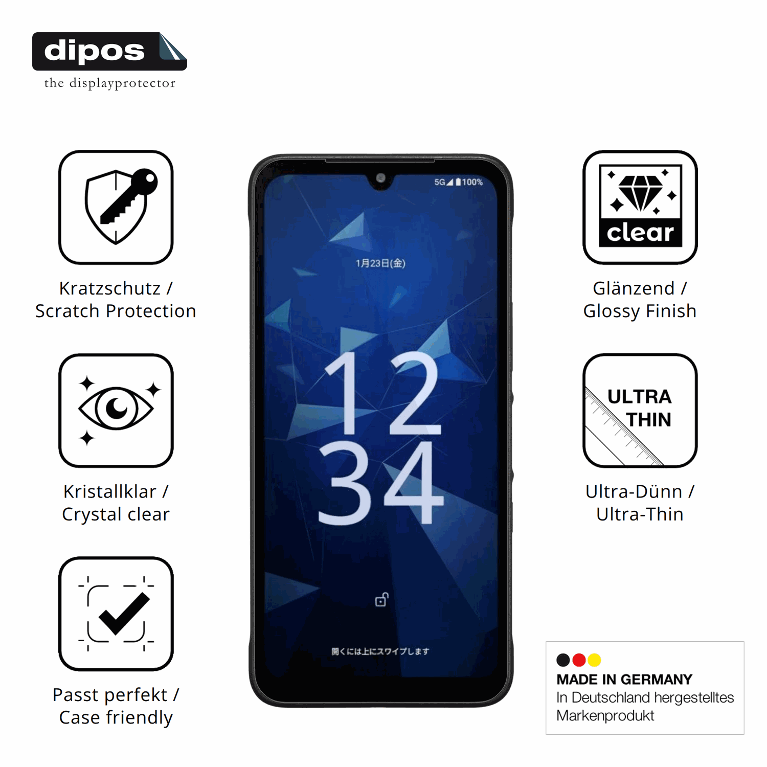Displayschutz hergestellt in Deutschland, h�chste Qualit�t made in Germany