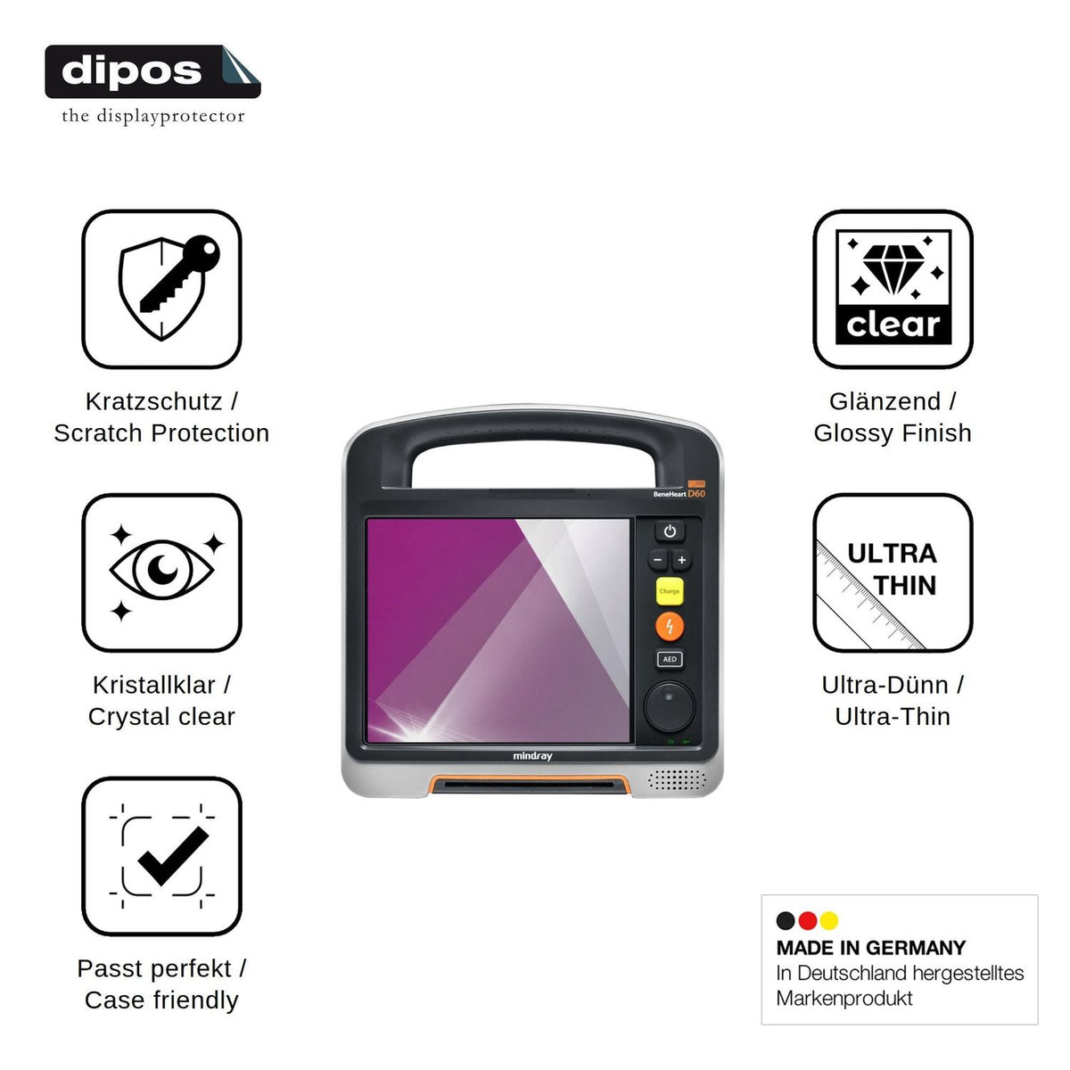 2x Screen Protector for Mindray Beneheart D60 Protection Crystal Clear dipos