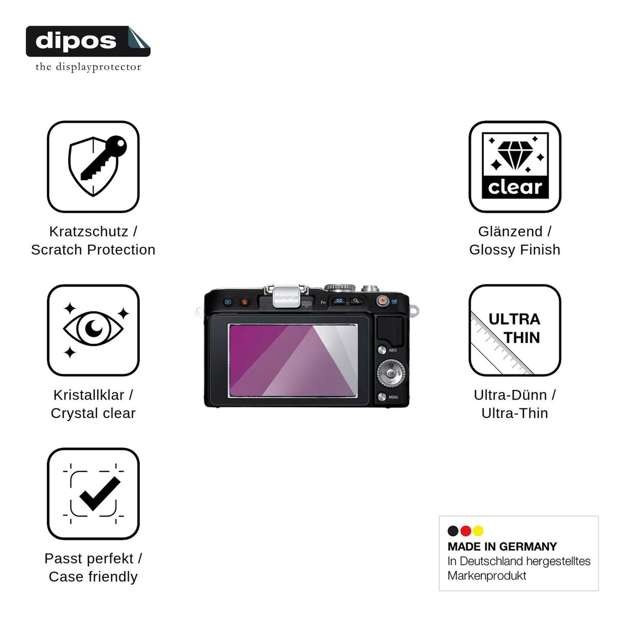 4x Screen Protector for Olympus Pen E-PL3 Protection Crystal Clear dipos