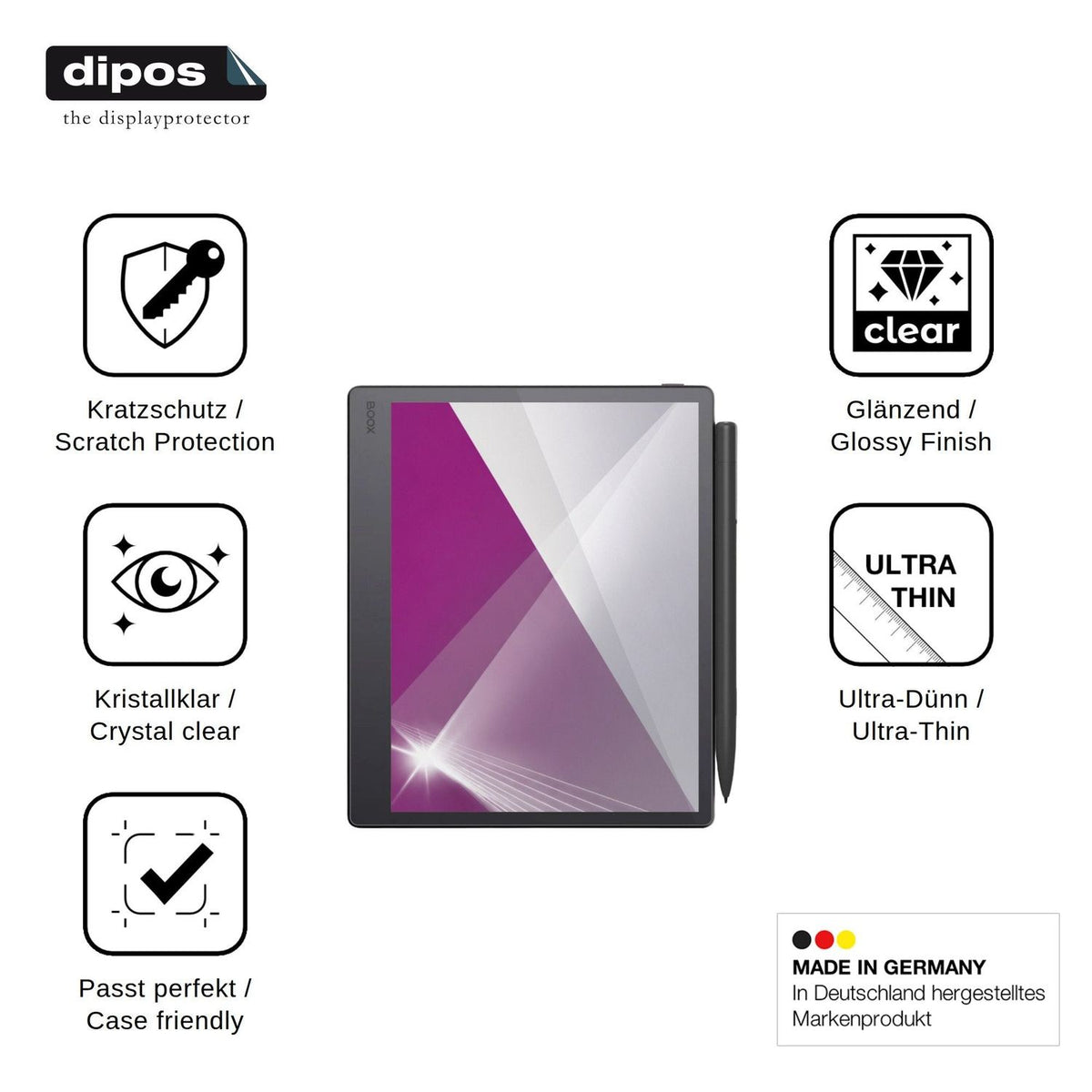 2x Screen Protector for Onyx Boox Note Mini C Protection Crystal Clear dipos
