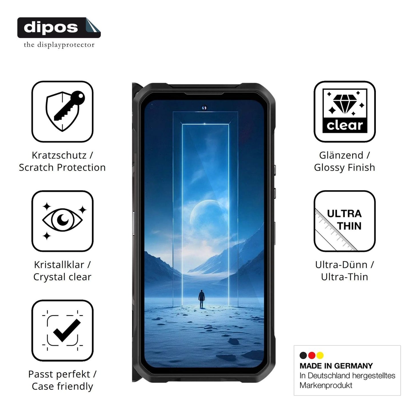 Displayschutz hergestellt in Deutschland, höchste Qualität made in Germany
