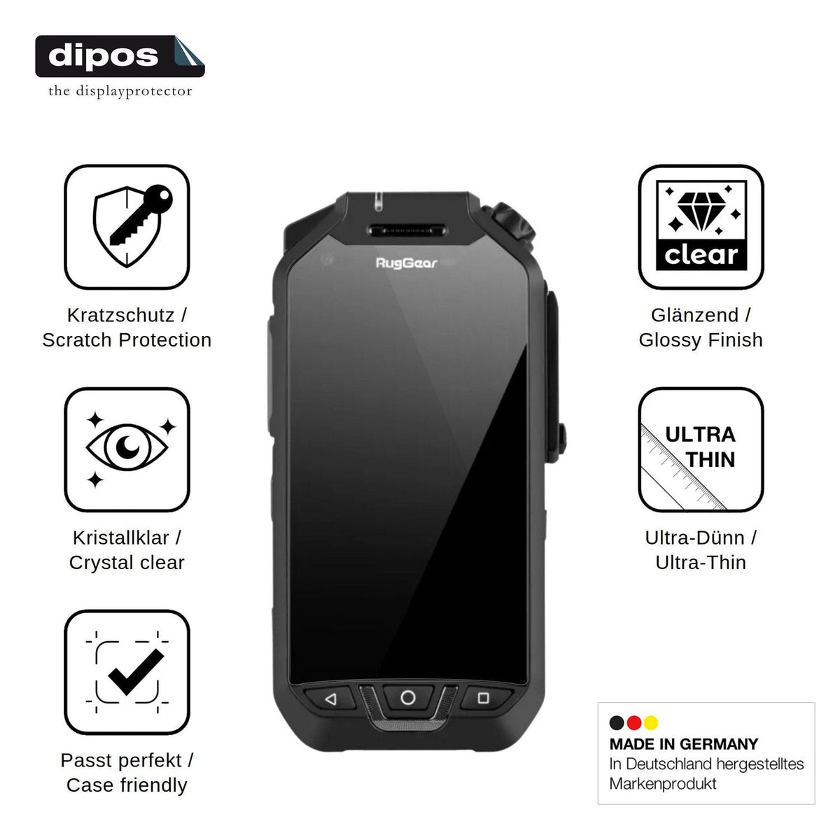 4x Screen Protector for RugGear RG750 Protection Crystal Clear dipos