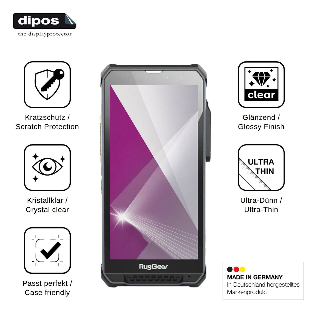 4x Screen Protector for RugGear RG880i Protection Crystal Clear dipos