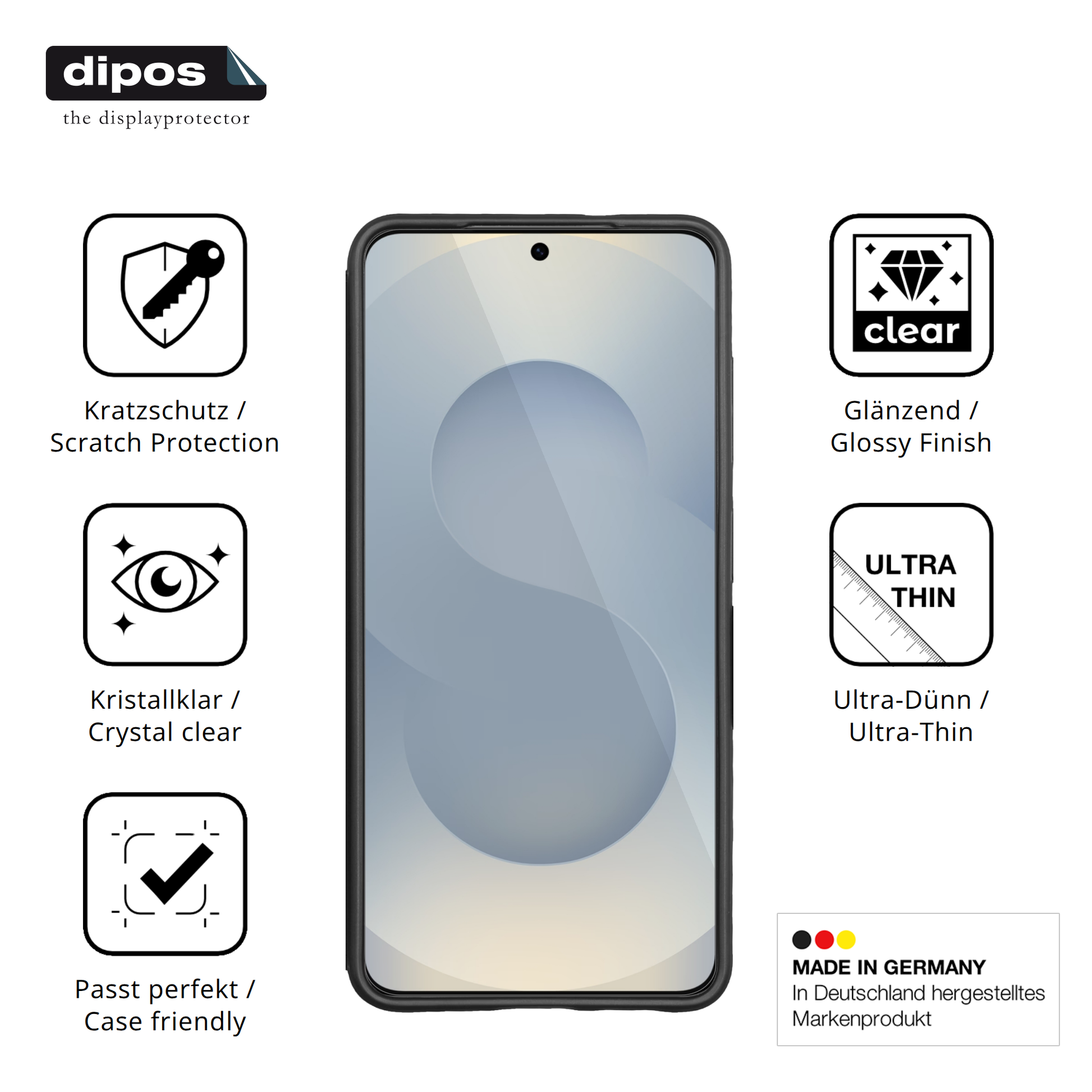 Displayschutz hergestellt in Deutschland, höchste Qualität made in Germany