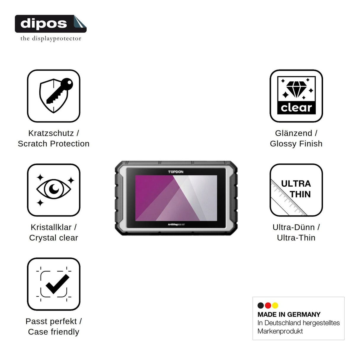 2x Screen Protector for Topdon ArtiDiag 900 BT Protection Crystal Clear dipos