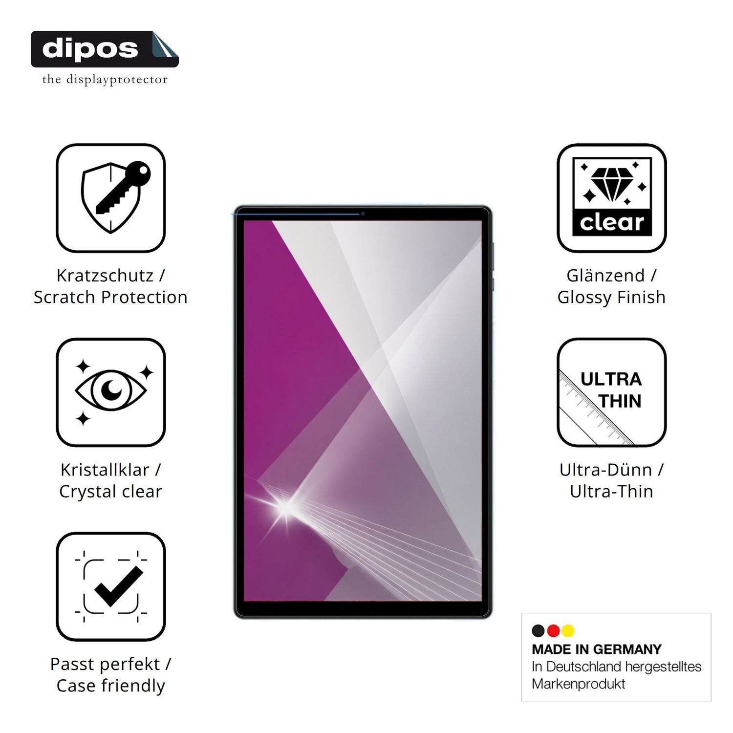 Displayschutz hergestellt in Deutschland, höchste Qualität made in Germany