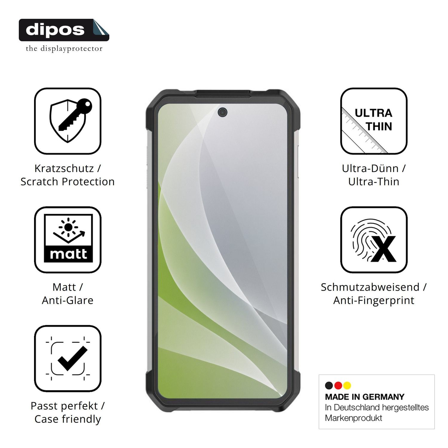 Displayschutz hergestellt in Deutschland, höchste Qualität made in Germany